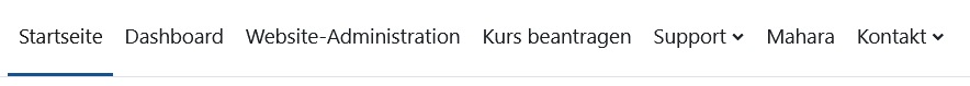 Screenshot der Primärnavigation in Moodle 4.1